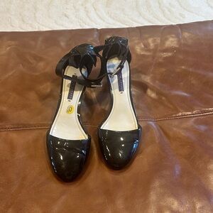 Ralph Lauren Black Patent Ankle-Strap Heels